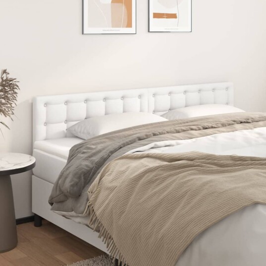 Hodegavler 2 stk hvit 100x5x78/88 cm kunstlær