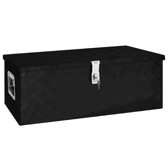 Oppbevaringsboks svart 80x39x30 cm aluminium Oppbevaringsboks svart 80x39x30 cm aluminium