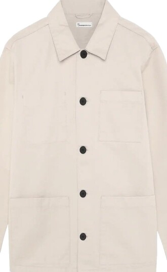 Knowledge Cotton Apparel Twill Core Overshirt LIGHT FEATHER GRAY XL