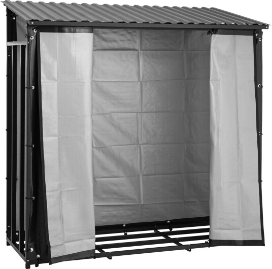 hillvert Vedstativ - med presenning og tak - 800 kg - 89 x 191 x 192,5 cm svart 10090654