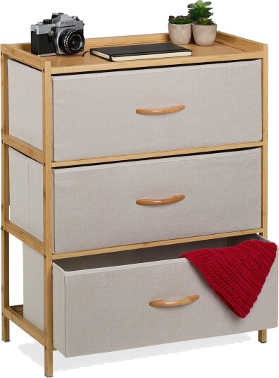 Bureau i bambus 3 skuffer