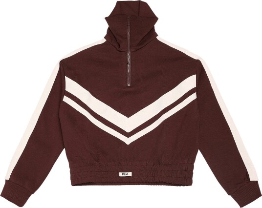 FILA Avigna Relaxed Cropped Half Zip Sweatshirt - FUDGE - 134-140