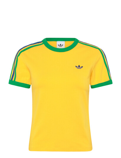 Adidas Originals 3S Tee Slim Yellow L Adidas Originals 3S Tee Slim Yellow L