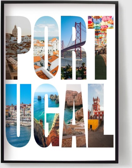 Personalisert Plakat Destinasjonsnavn Fotopplasting Portugal