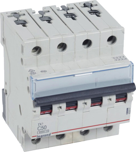 Legrand Automatsikring TX3 C 50A 4P, 4M, 6/6kA 84 x 78 x 72 mm