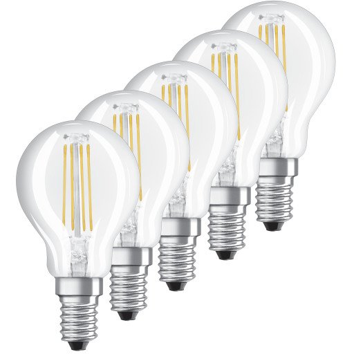 Ledvance Retro E14 LED kronepære - klar/4W/5-pakk