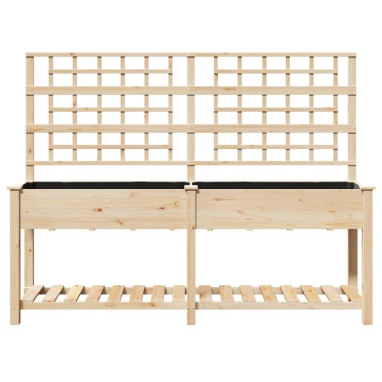 Hagebeholder med Spalje og Hylle 203x53x152 cm Massivt Furu