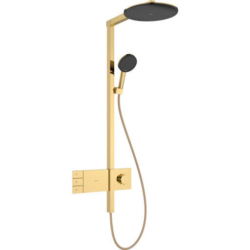 Hansgrohe Raindance Alive S Showerpipe dusjsett, vannsparende, gull Hansgrohe Raindance Alive S Showerpipe dusjsett, vannsparende, gull