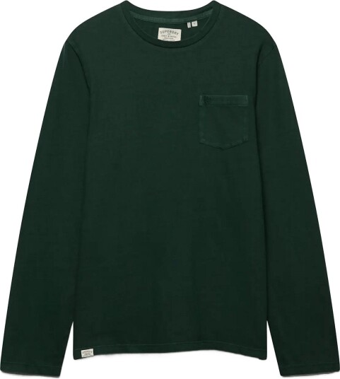 Superdry Cotton Linen L/S Pocket Top Green M