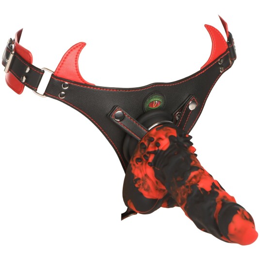 Creature Cocks Horny Devil Strap-on sele - Svart
