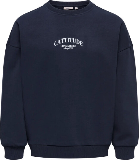 Kids Only Kogbila L/S Ovz Print O Neck Swt Noos Navy 146 152