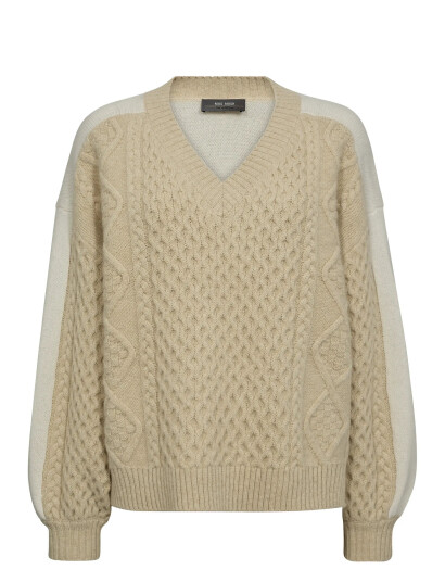MOS MOSH Mmbeth Ottili V-Neck Knit - Cream - S