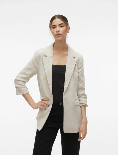 Vero Moda Vmfrida 3/4 Regular Blazer Noos Beige 36