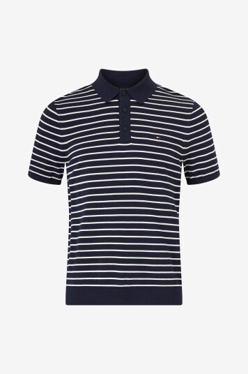 Tommy Hilfiger Genser Essential Cotton Knitted Polo Blå