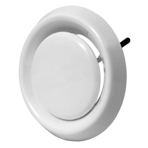 Europlast Tilluftsventil m/ Monteringsfjær Ø125mm Hvit VDA125