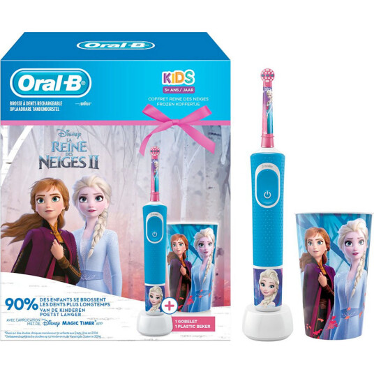 Oral-B Frozen tannkrus + elektrisk tannbørste for barn