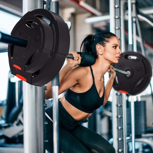 Sett med 4 manualvekter, 2 x 5 kg/10kg vekter, vektplatesett, vektskiver for 2,5 cm hantelstang, Ø 30 mm boring, svart Sett med 4 manualvekter, 2 x 5 kg/10kg vekter, vektplatesett, vektskiver for 2,5 cm hantelstang, Ø 30 mm boring, svart