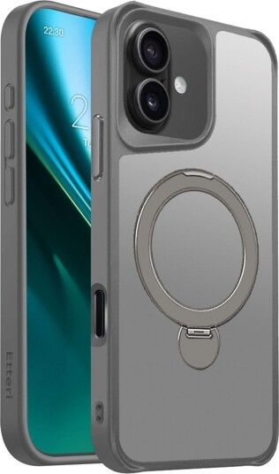 Etteri Matt Mag Ring Deksel for iPhone 16 Grå