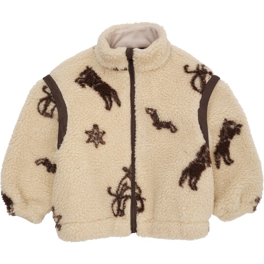 COPENHAGEN COLORS Sand/Cowboy Comb. Printed Teddybjørn Jakke W. Removable Ermer 122
