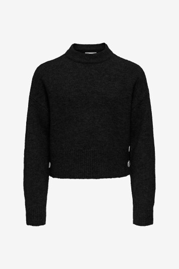 Kids Only Pullover KogRene Life LS Button O neck CP KN Svart