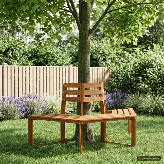 vidaXL Trebens 160 x 70 x 86 cm Solid akasietre Naturlig halvrund