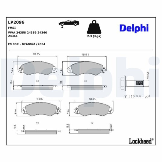 Bremseklosser DELPHI LP2096