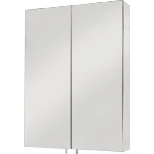 HeFe Anton dobbelt speilskap 50x67 cm, Rustfritt stål