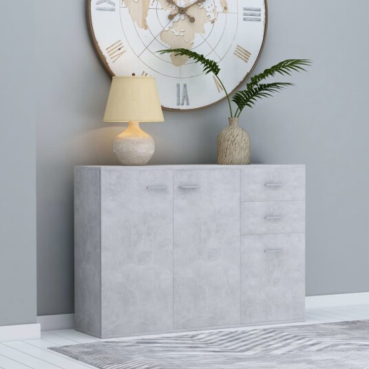 vidaXL Skjenk betonggrå 105x30x75 cm sponplate