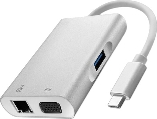 Qoltec 50410 4-i-1 Dokkingstasjon USB-A VGA RJ45 USB-C 92 W