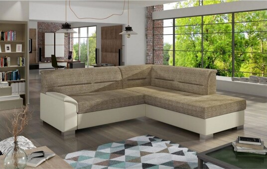 Seksjon Eltap Bergen 247x214x83 cm Berlin 03 Soft 33 Beige Høyre