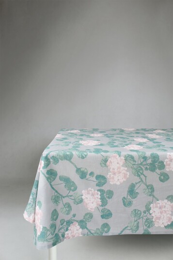 Dukar   Bomullsduk Amara grå/rosa Størrelse: 140 x 250 cm