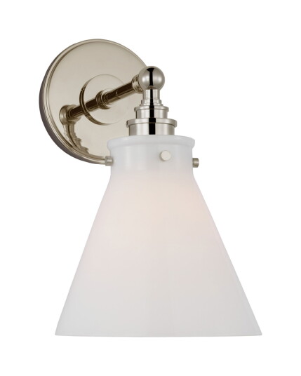Visual Comfort Parkington Small Single Wall Light Nickel/White glass