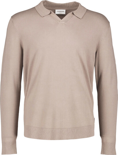 Lindbergh Soft Viscose Blend V Neck Polo Beige XXL