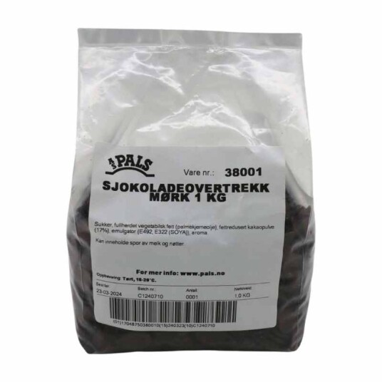 Non Temp Sjokolade Mørk 1kg Non Temp Sjokolade Mørk 1kg
