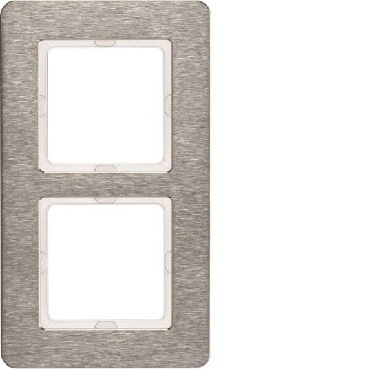 Hager 10126083 Dekkramme For Berker Q.7 Rustfritt Stål 2 Rom