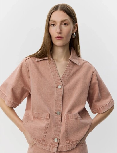 Sofie Schnoor Manjasw Short Sleeve Denim Shirt Pink 38 Sofie Schnoor Manjasw Short Sleeve Denim Shirt Pink 38