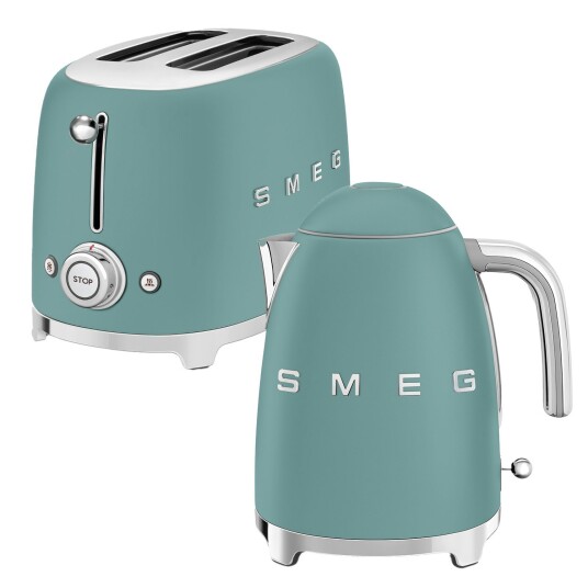 Smeg Frokostsett Brødrister + Vannkoker Smaragdgrønn Smeg Frokostsett Brødrister + Vannkoker Smaragdgrønn