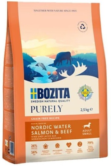 Bozita Purely Adult Small Laks og Oksekjøtt 2,5 kg - Hundemat for Alle Raser