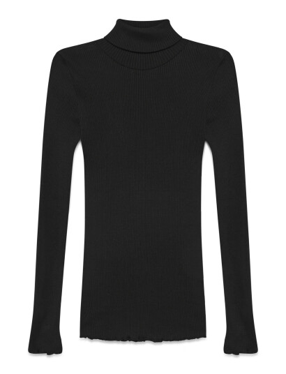 Rosemunde Rwbeatha Silk Ls Rollneck T-Shirt - Black - L