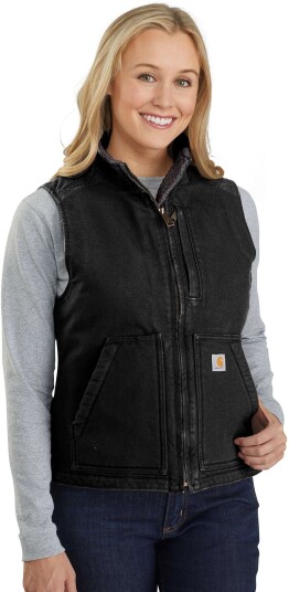 Carhartt Women's Sherpa Lined Mock Neck Vest Black XL Carhartt Women's Sherpa Lined Mock Neck Vest Black XL