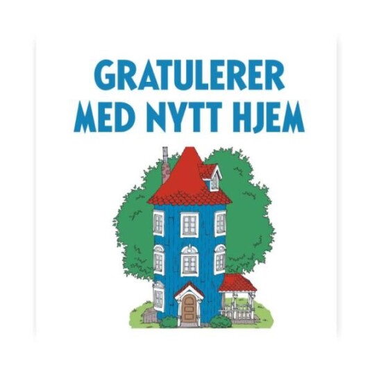 Moomin Mummi kort dobbelt Gratulerer med nytt hjem hvit