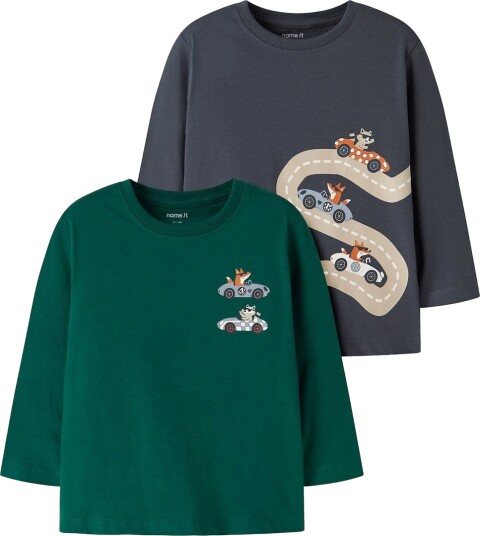 Name It Genser NmmWagon 2 pack Ombre Blue/Eviggrønn Name It 5 år (110) Genser Grå Marineblå Svart