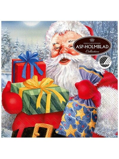 Asp Holmblad Servietter "Santa with gifts"