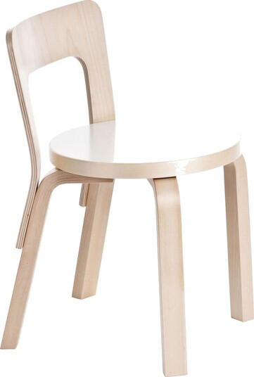 Artek N65 Barnestol Hvit Laminert Bjørk
