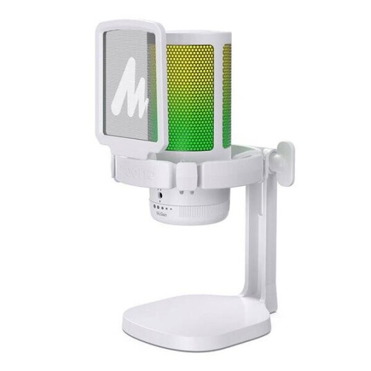 Maono DGM20 Gaming Mikrofon Med Lys - Hvit
