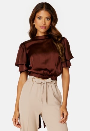 BUBBLEROOM Doreen butterfly sleeve blouse Brown 46