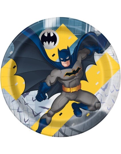 Unique 8 stk Lisensiert Batman Papptallerkener 22 cm 77515