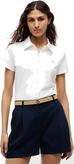 Tommy Hilfiger 1985 Slim Pique Btn Down Ss White L