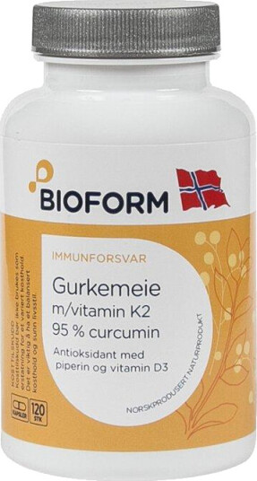 Bioform gurkemeie m/vitamin K2 120kap Bioform gurkemeie m/vitamin K2 120kap