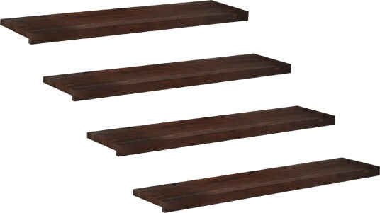 vidaXL Trappetrinn 4 stk. 110 x 30 x 2 cm Mørk brun Massiv bøketre